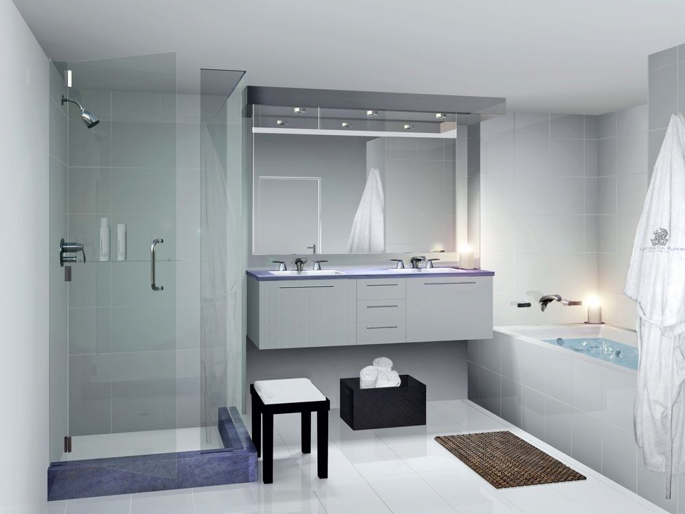 A Bathroom With Two Sinks And A Bathtub — Reef Electrical in Airlie Beach, QLD