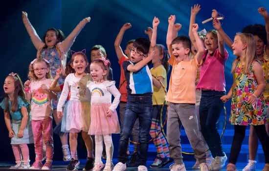 A group young kids on stage at CentreStage