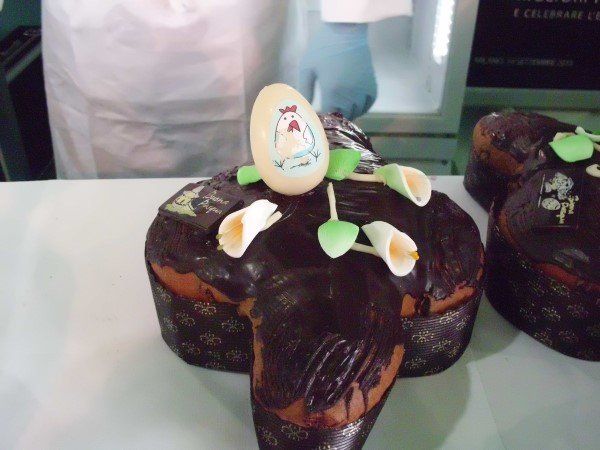 Una colomba ricoperta di cioccolato