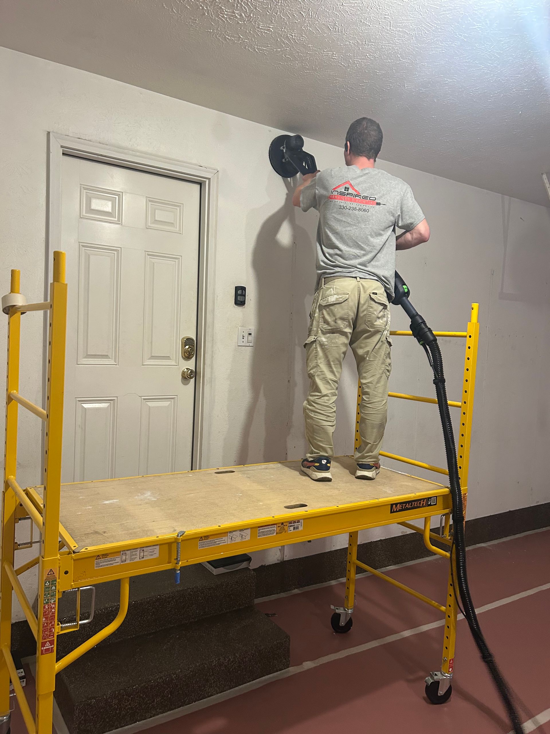 Dustless drywall sanding and texture removal by Inspired Services & Painting