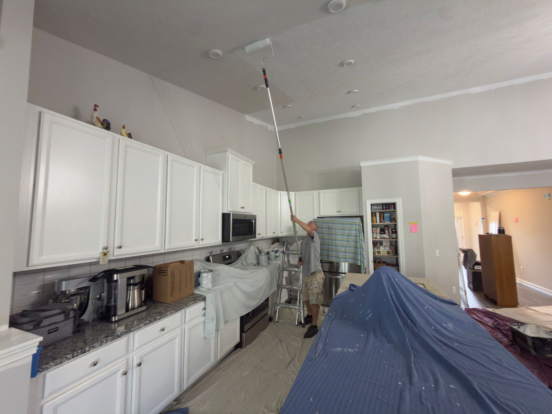 Ceiling painting project with a fresh coat in Bath Ohio by Inspired Services & Painting