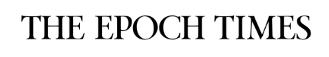 a black and white logo for the epoch times
