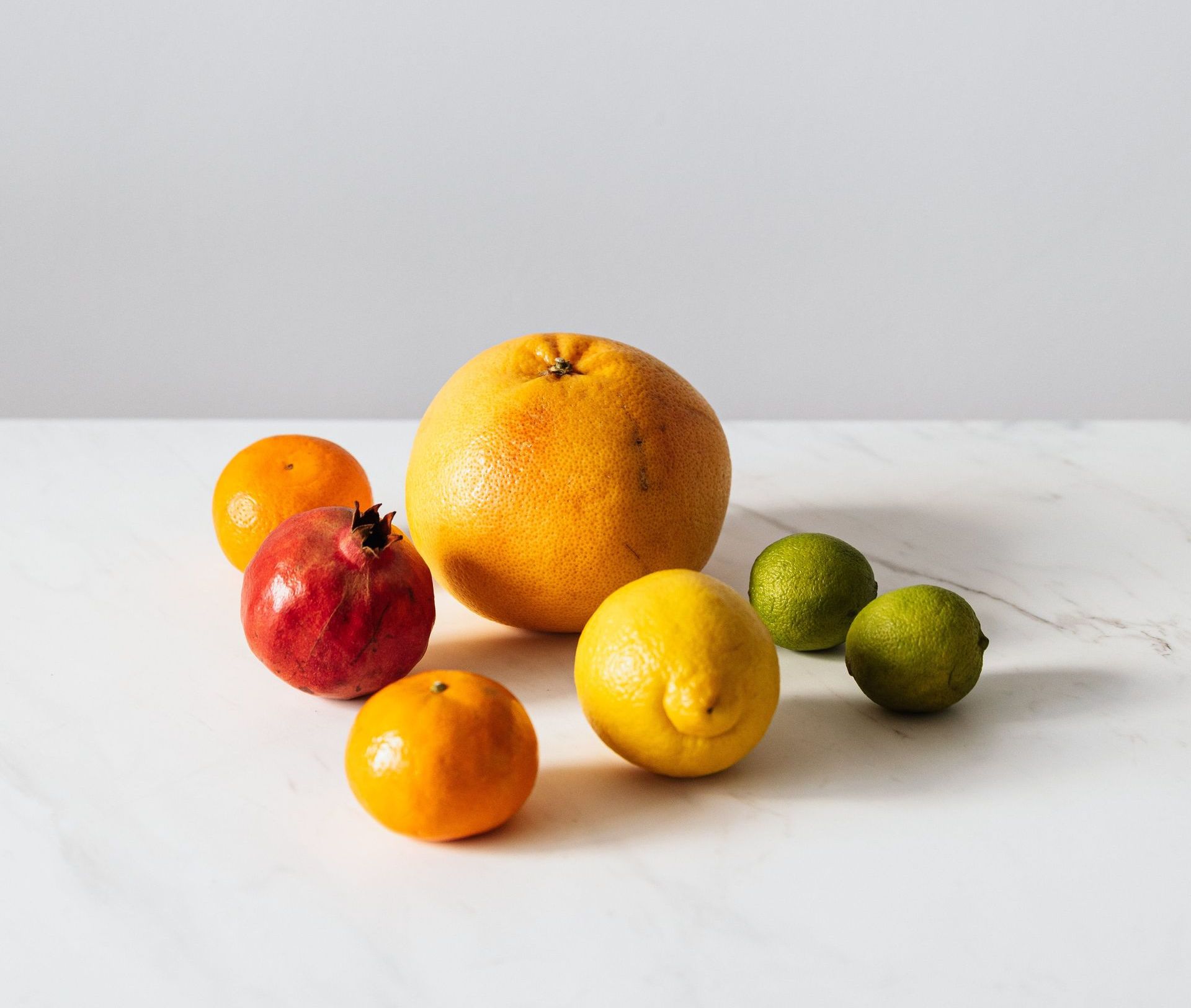 there are many different types of fruits on the table .