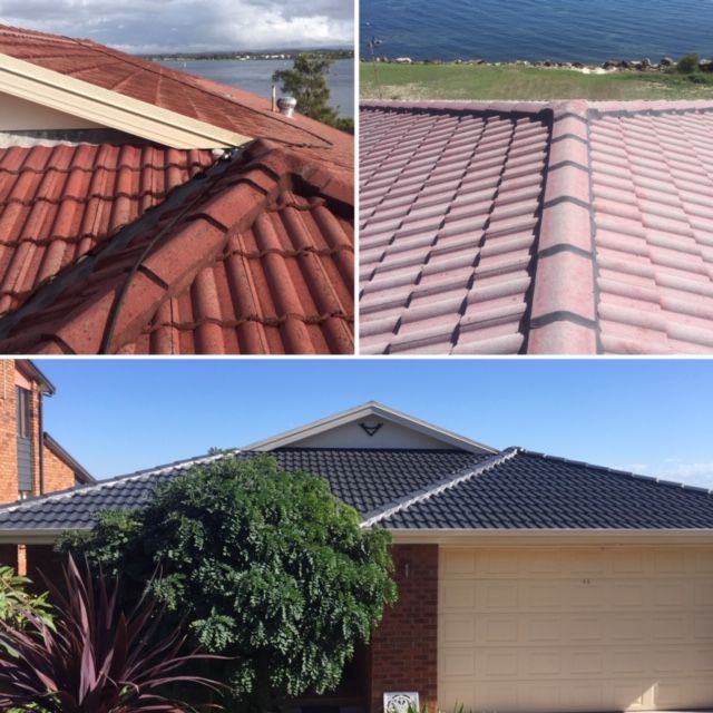 A Collage Of Three Pictures Of A Roof And A House — ACT Roofing in Ngunnawal, ACT