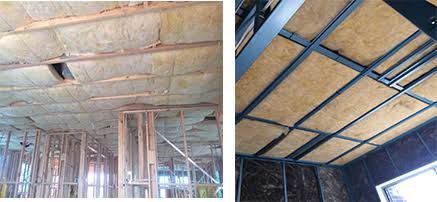 Two Pictures Of A Ceiling In A Building Under Construction — ACT Roofing in Ngunnawal, ACT