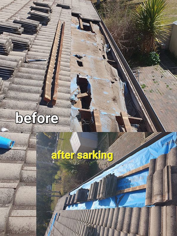 Before and After View of Roof Sarking — ACT Roofing in Ngunnawal, ACT