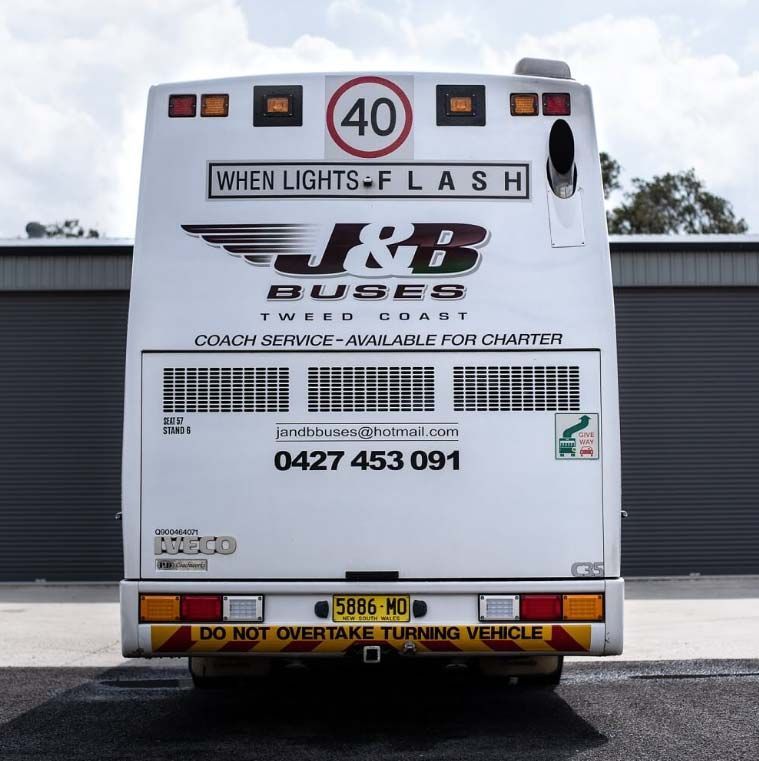 Rear View of a J&B Bus — J & B Bus and Coach Pty Ltd In South Murwillumbah, NSW