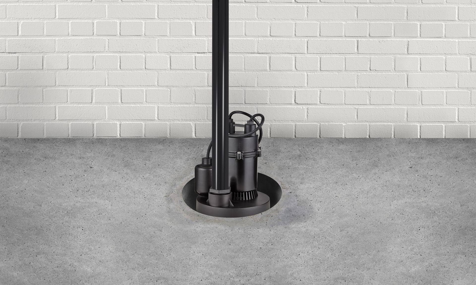 Sump Pump installation for flood prevention in a basement floor 