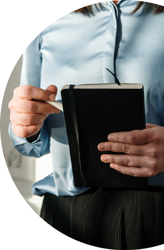 doctor holding a journal or notebook