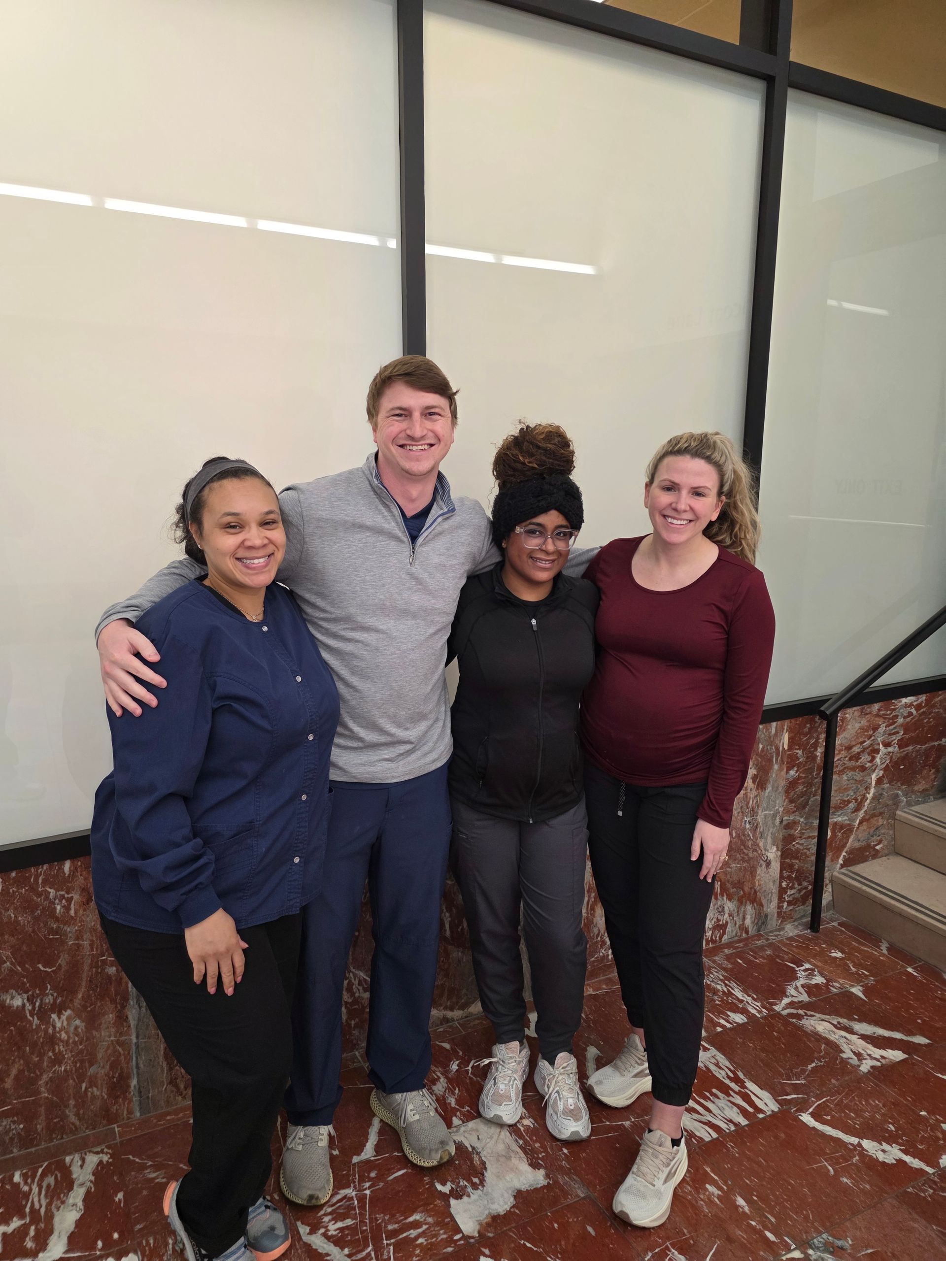 Some of the staff at the Downtown office of Anderson Perry Dental, including Dr. Lane Anderson