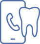 Smartphone with phone icon and tooth, suggesting dental consultation.