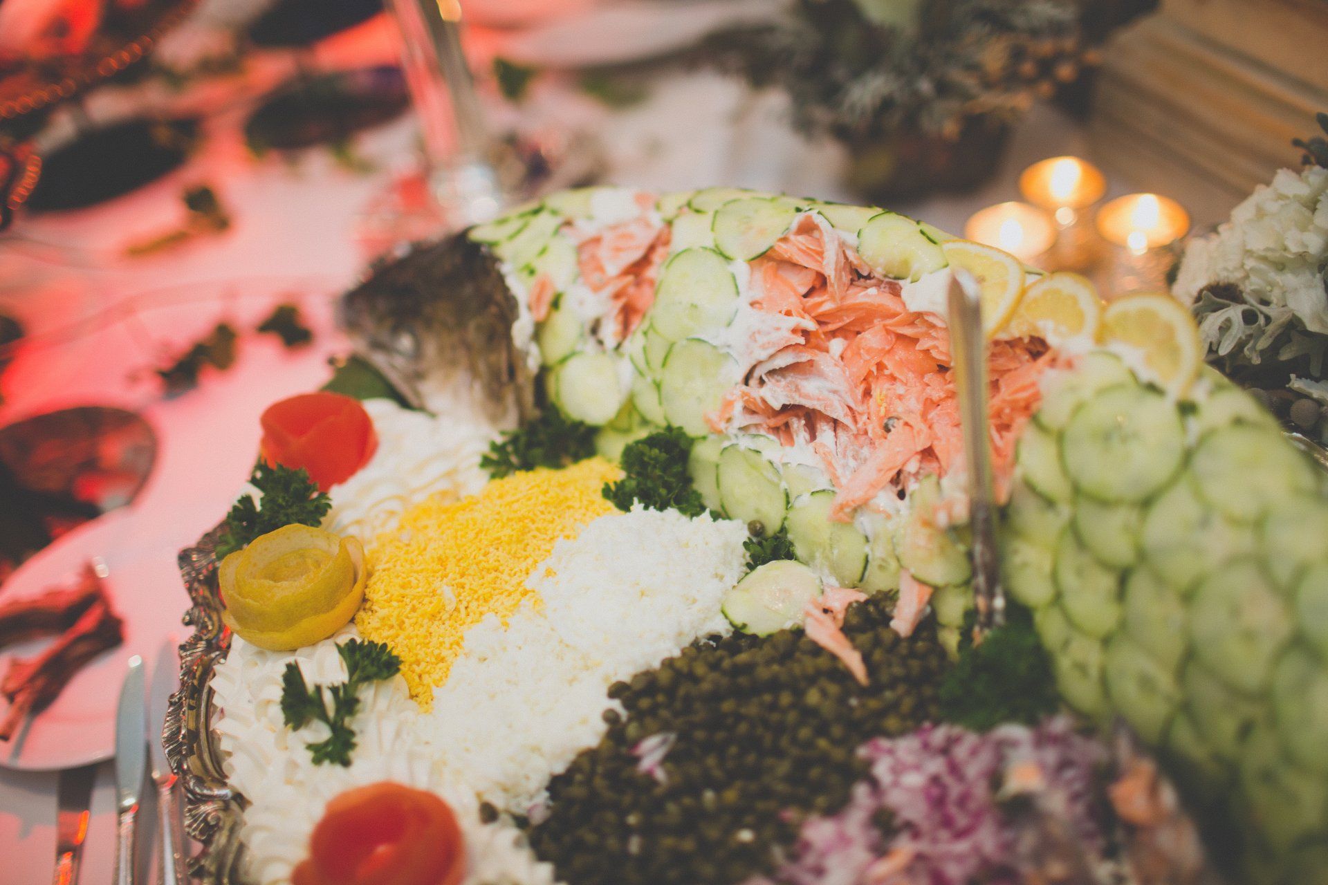 A close up of a plate of food on a table.