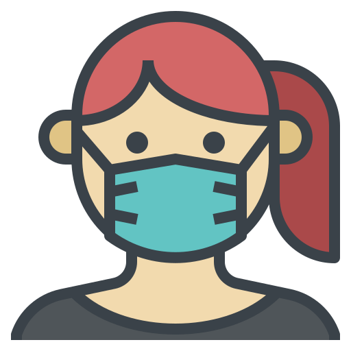 A woman wearing a face mask free icon