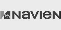 A black and white logo for navien on a white background.