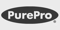 A black and white logo for purepro on a white background.