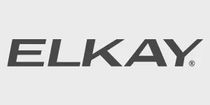 A black and white logo for elkay on a white background.