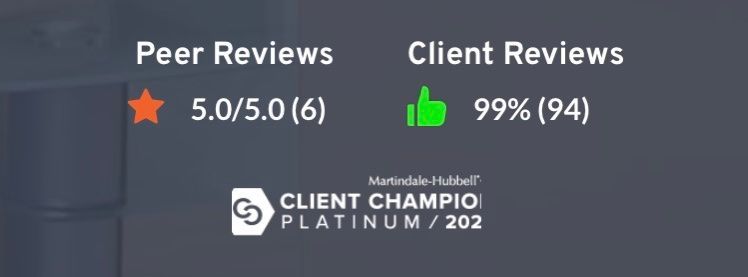 A screenshot of a website showing peer reviews and client reviews