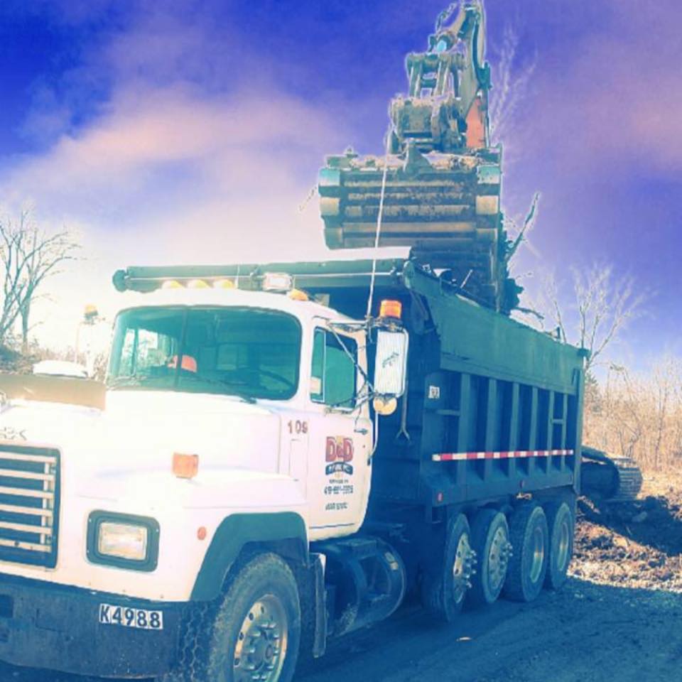D&D Paving Inc. Service Truck and Excavator — Northwood, OH — D & D Paving Inc.