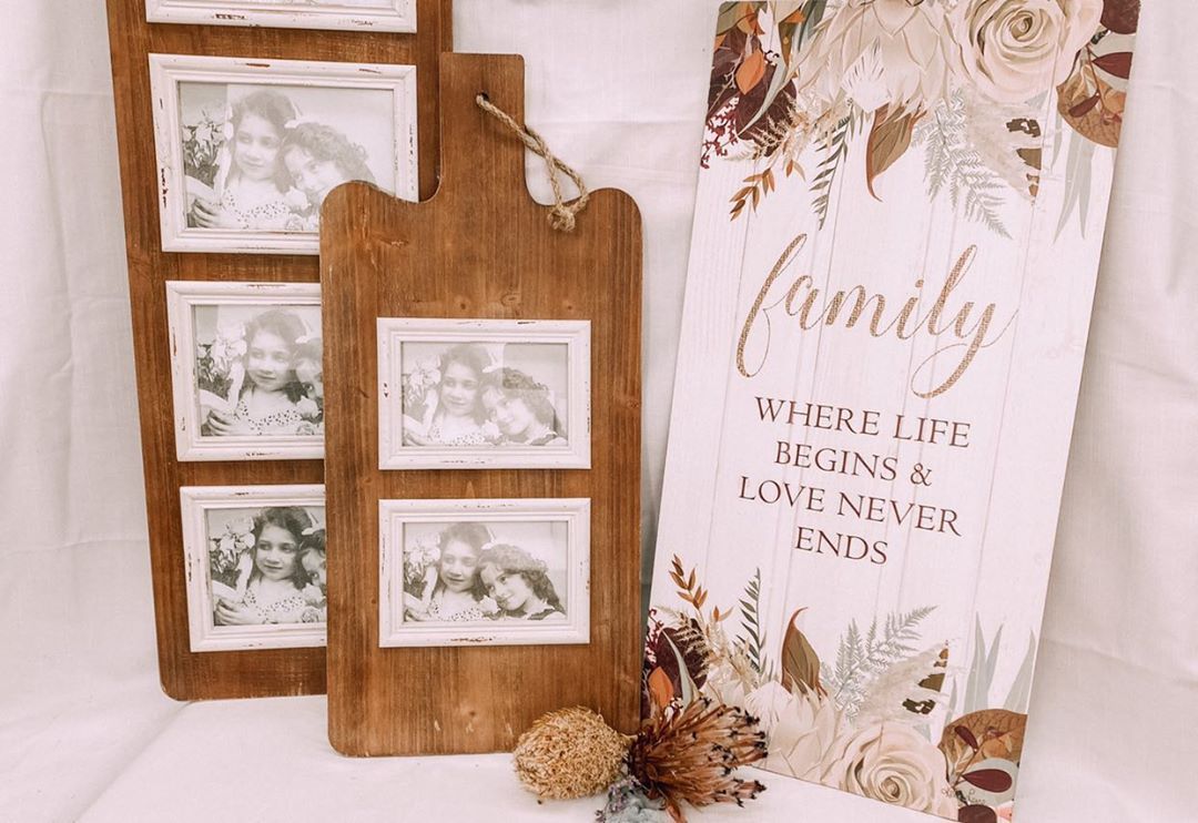 Picture Frames On The Wood Display Design — Gifts And Flowers In Blackwater, QLD