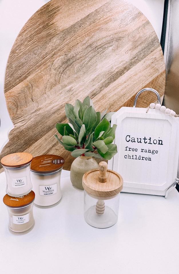 Wooden Board & Candles — Gifts And Flowers In Blackwater, QLD