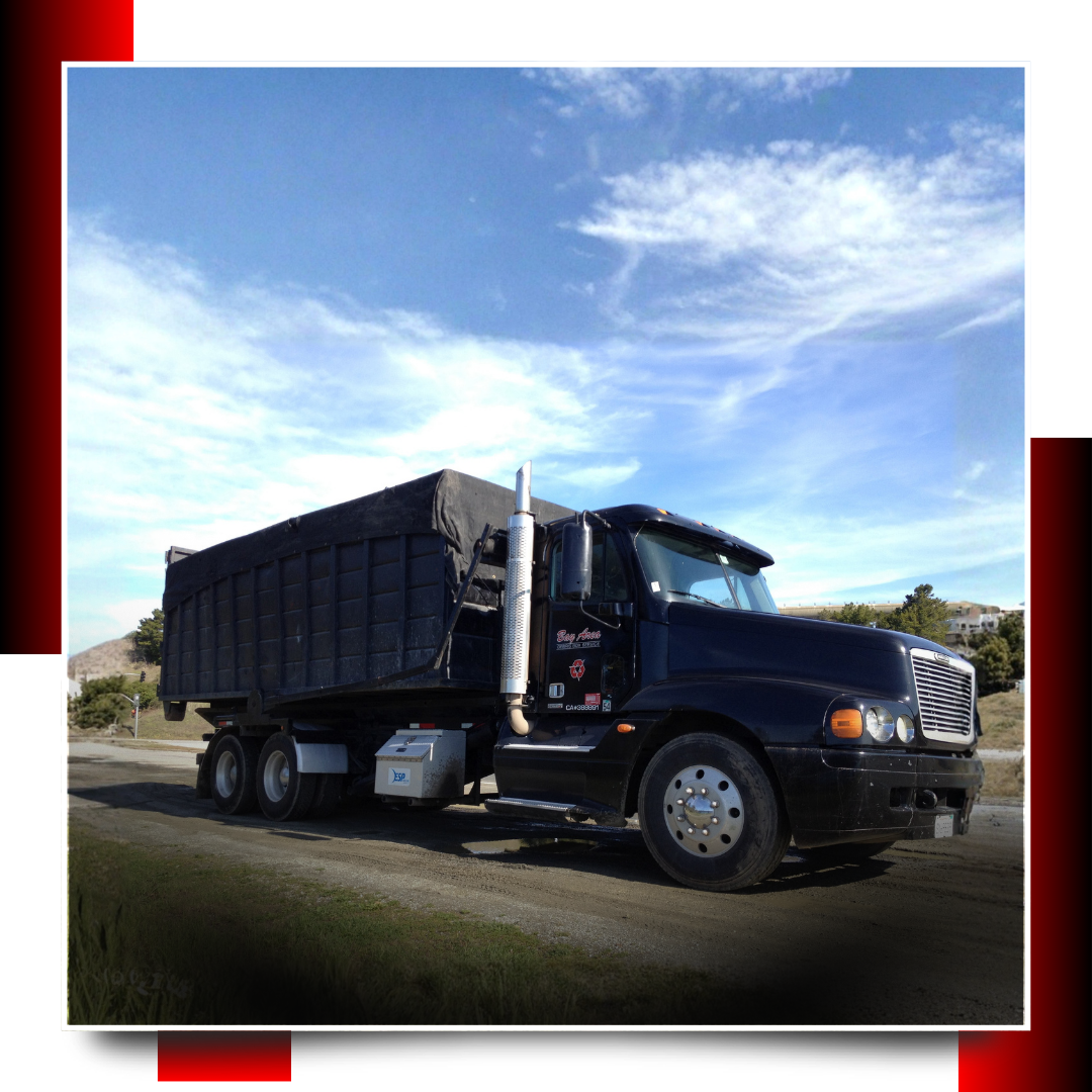 Dumpster truck parked on the road