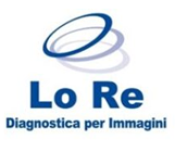 Logo per Lo Re Diagnostica per Immagini. Testo e anello blu scuro, su sfondo bianco.