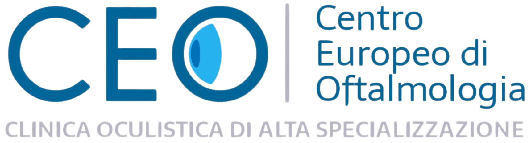 Logo for Centro Europeo di Oftalmologia. Teal letters 