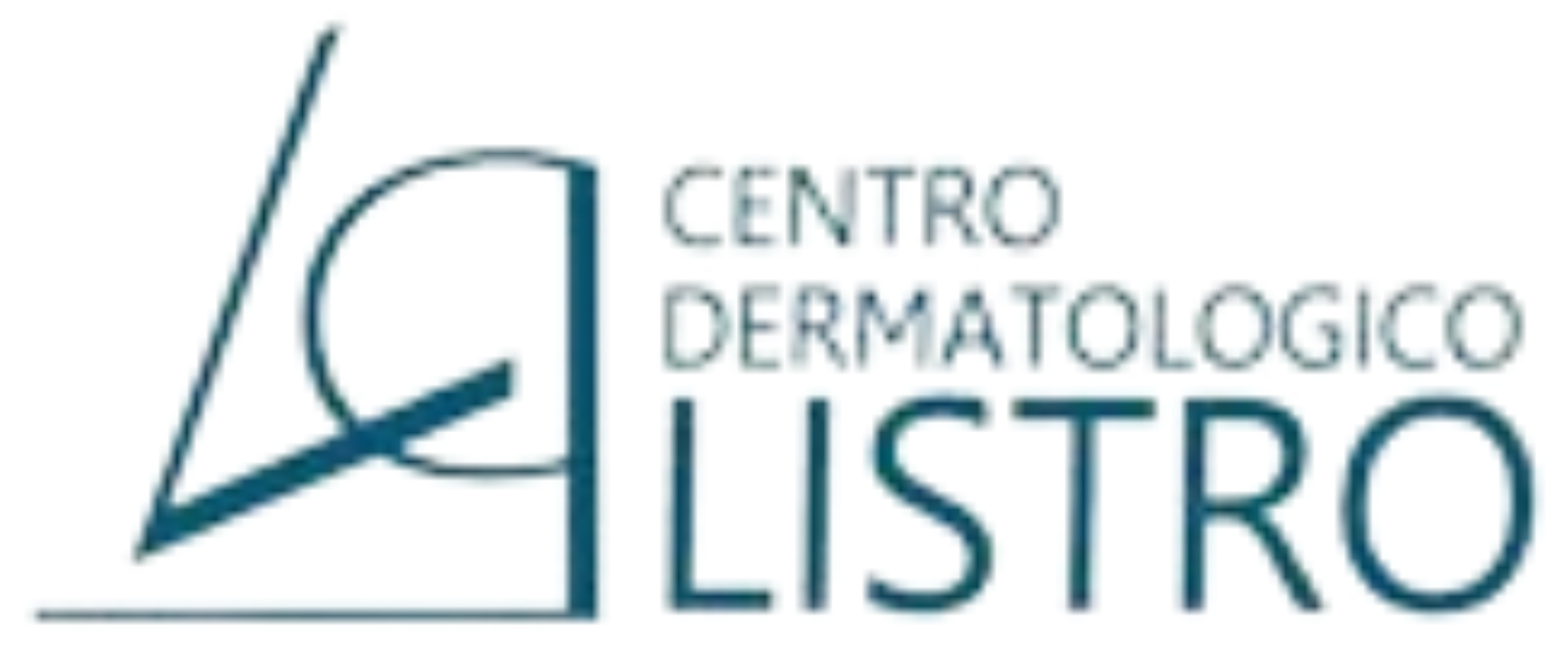 Logo per il Centro Dermatologico Listro con disegno geometrico e testo in verde acqua.