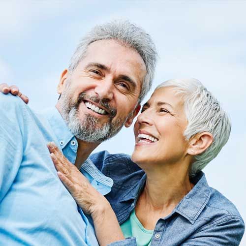 Senior couple happy elderly love together retirement