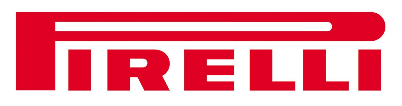Pirelli logo in red. The word 