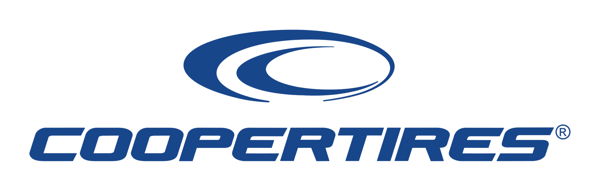 Cooper Tires logo with a blue arc over the brand name in blue. | Dave's Automotive LLC