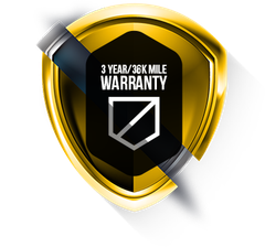 Gold shield icon with a black center displaying