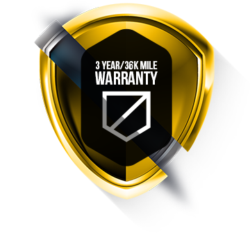 Gold shield icon with a black center displaying