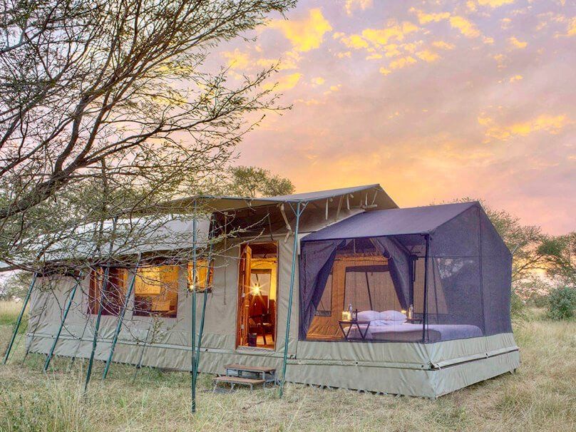 Mobile tented accommodation in the Serengeti