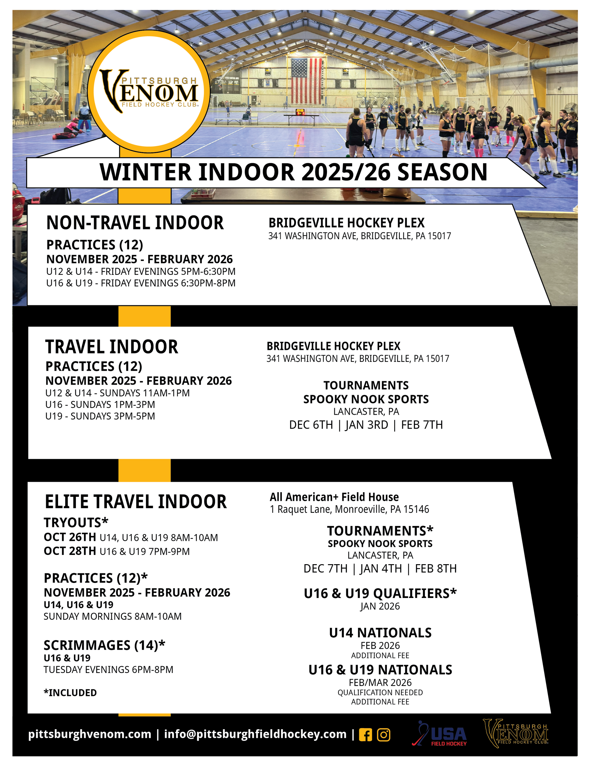 A poster for a winter indoor ice rink.