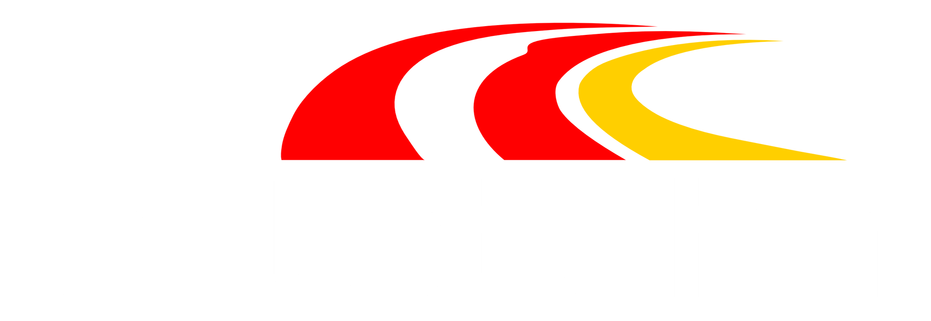 Red and yellow curved swoosh logo on a white background