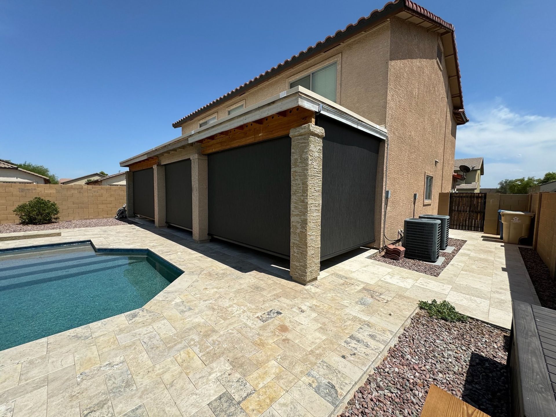 Motorized patio screens