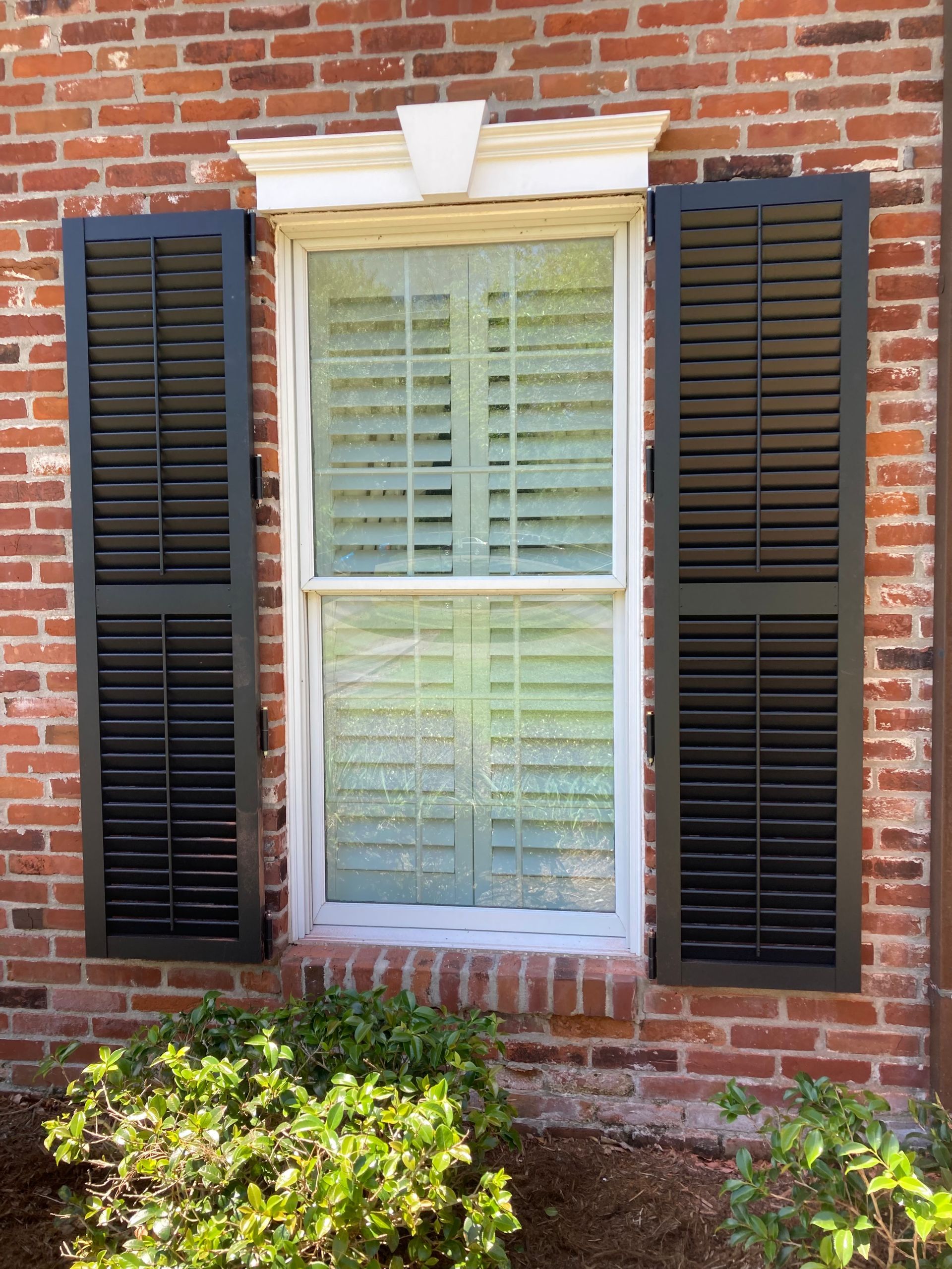 Window with hurricane shutters