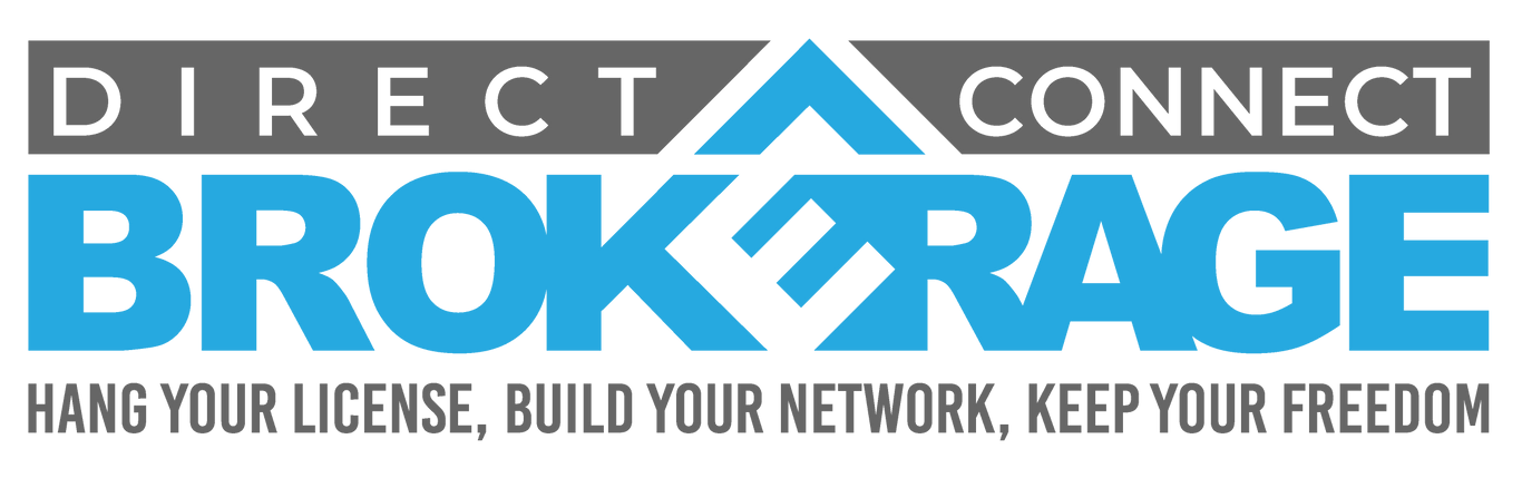 A blue Direct Connect Brokerage logo on a white background