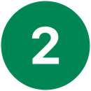 A green circle with the number 2 inside of it