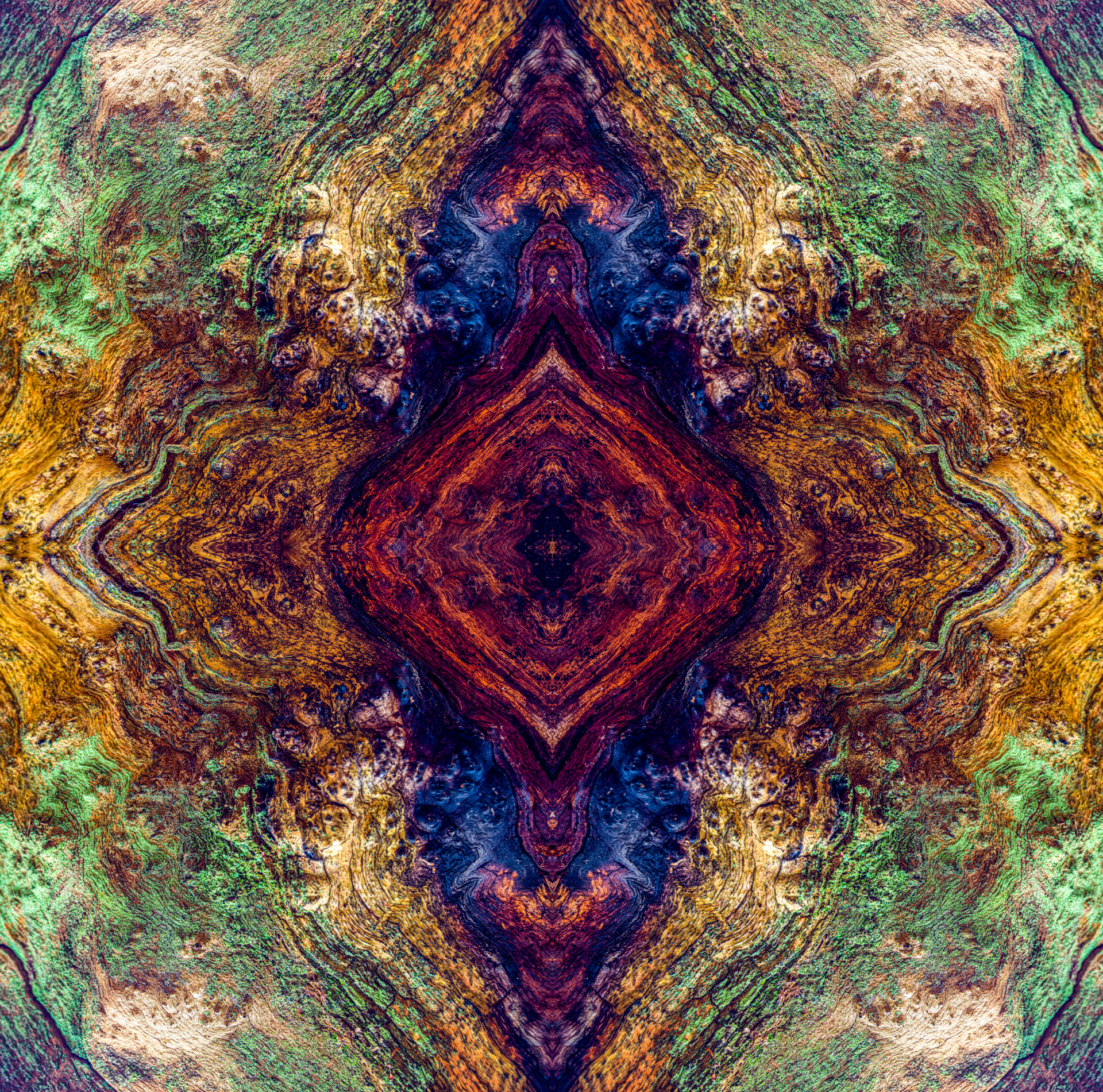 A colorful kaleidoscope with a diamond in the middle