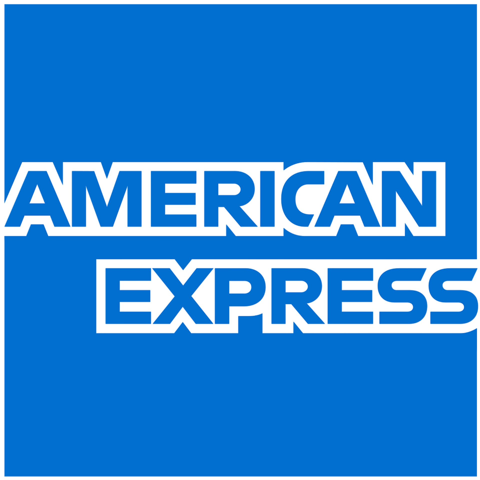 MDM Plumbing & Sewer LLC | The american express logo is blue and white on a blue background.
