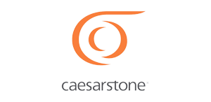 A caesarstone logo on a white background