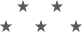 A set of five black stars on a white background.