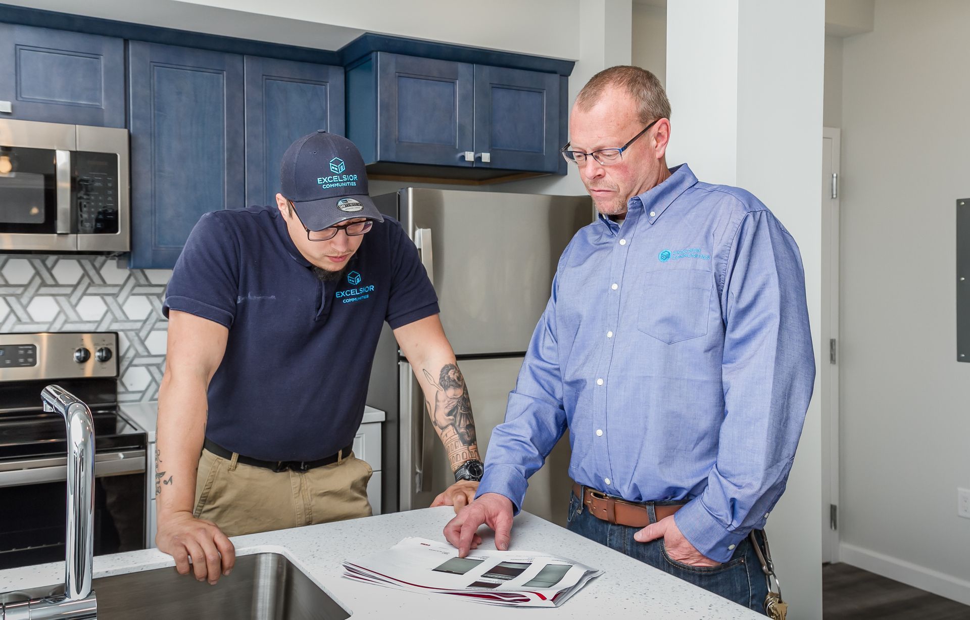 Maintenance team in kitchen