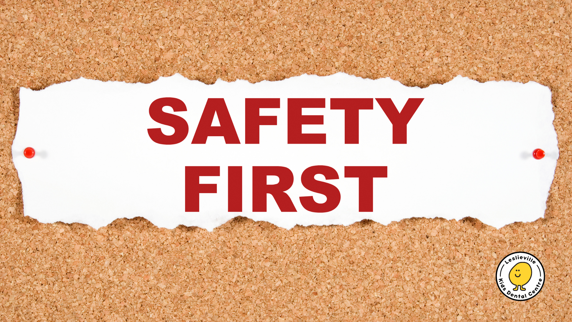 A torn piece of paper with the words safety first written on it