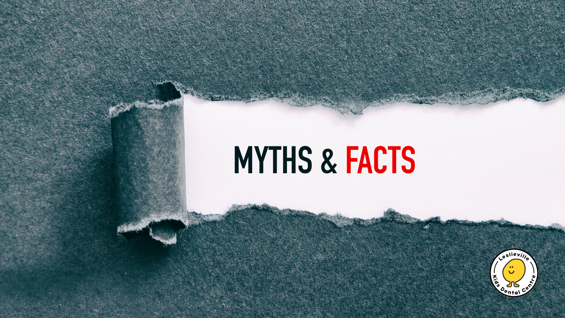 A piece of torn paper with the words `` myths & facts '' written on it.