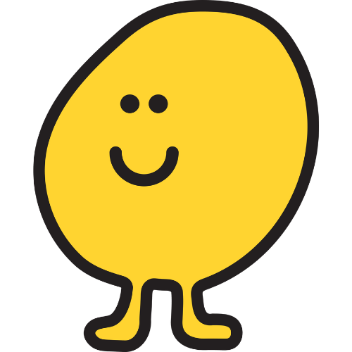 A yellow octopus with a smiley face on it 's face.