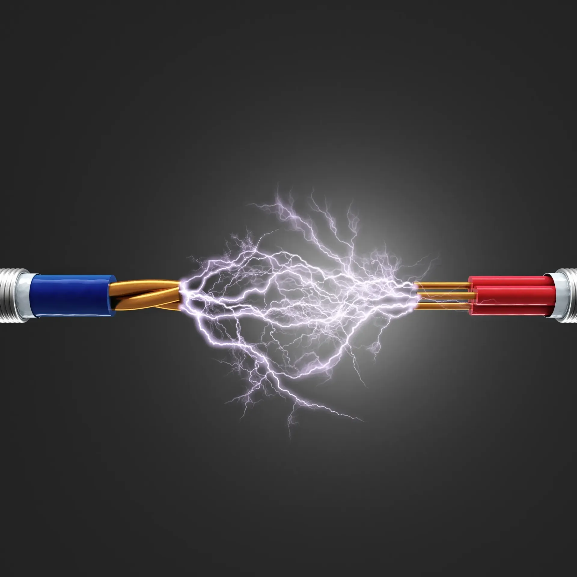 Horizon Electric USA - Two electrical wires are connected to each other with lightning coming out of them.