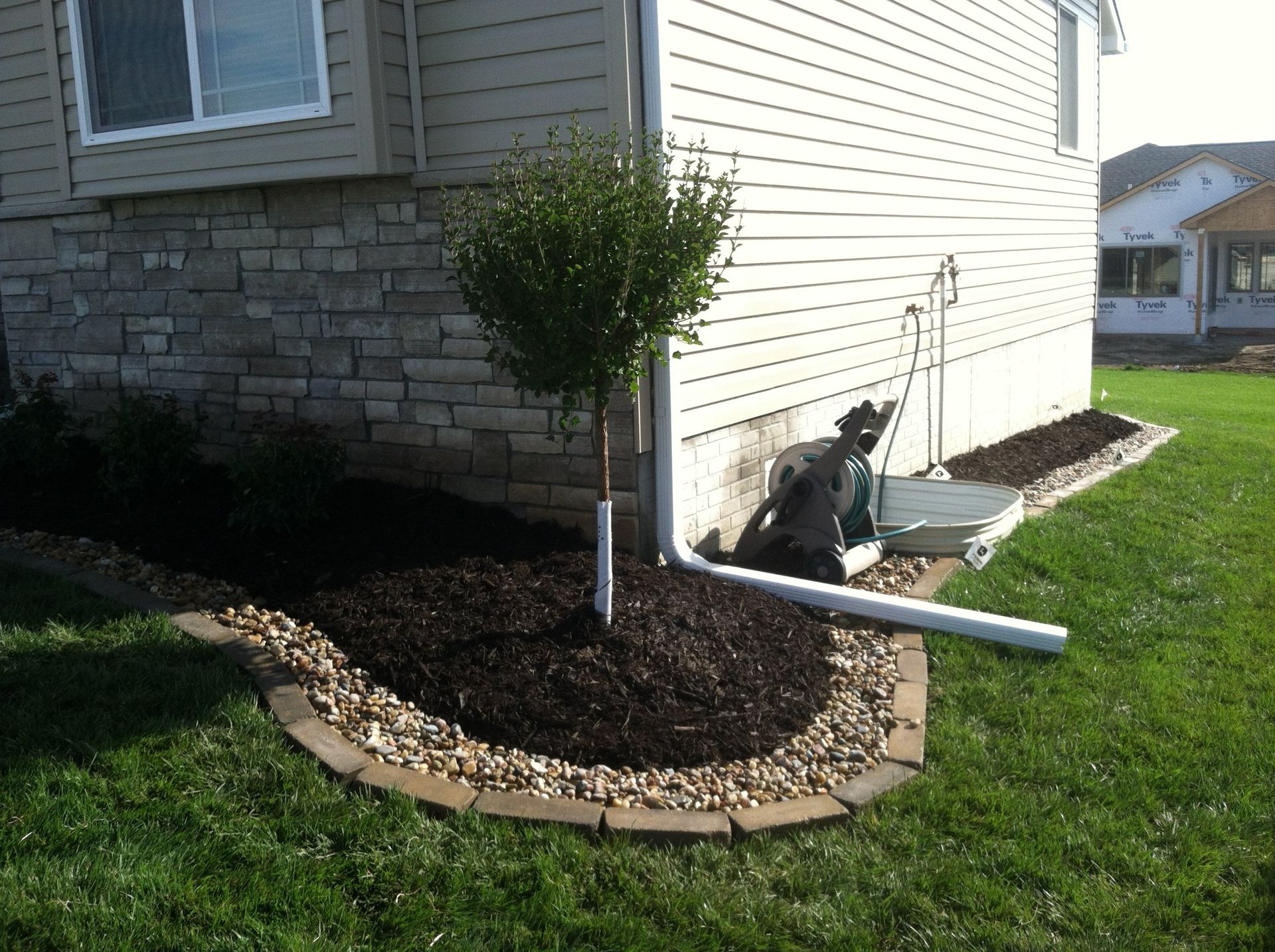 A house with a tree in front of it